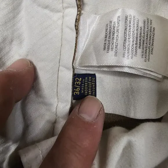 Polo Ralph Lauren Pants Mens 36x32 Corduroy Tan Khaki Preppy Utility Workwear - Picture 8 of 16